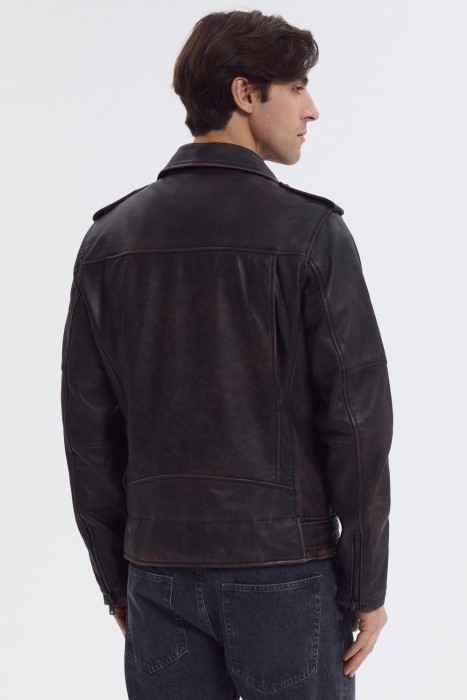 косуха из натуральной кожи из россии вид сбоку