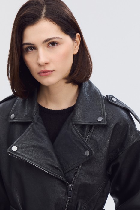 косуха из натуральной кожи из россии вид сбоку