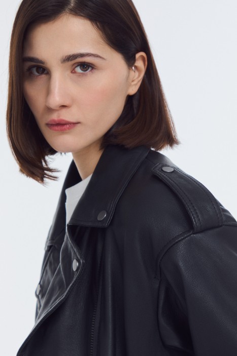 косуха из натуральной кожи из россии вид сбоку