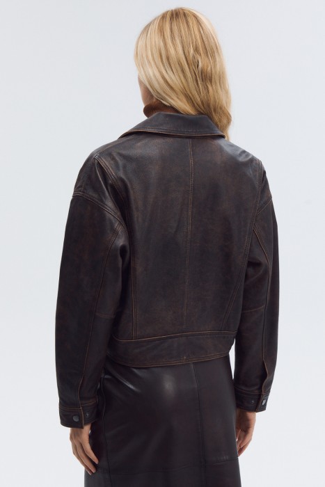 косуха из натуральной кожи из россии вид сбоку