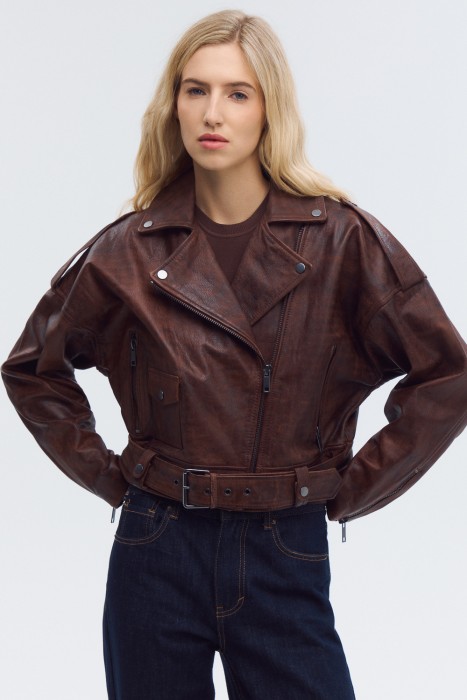 косуха из натуральной кожи по цене 14100 руб вид справа