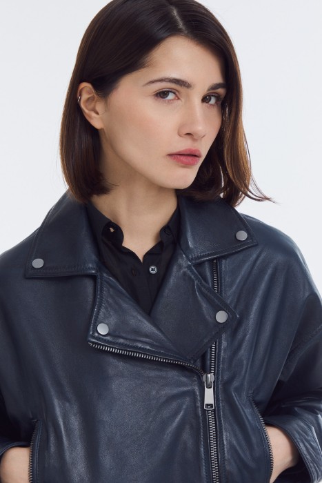 косуха из натуральной кожи из россии вид сбоку