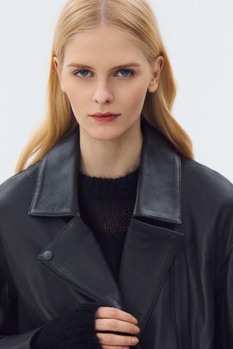 косуха из натуральной кожи из россии вид сбоку