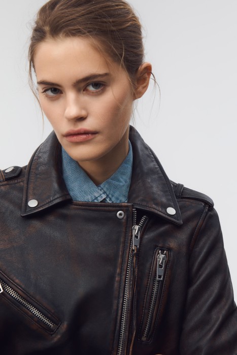 косуха из натуральной кожи из россии вид сбоку