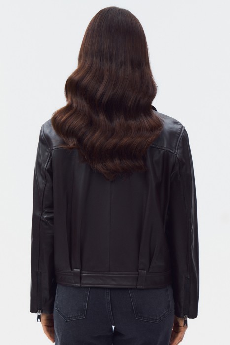 косуха из натуральной кожи из россии вид сбоку