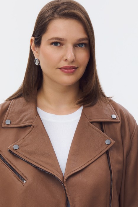 косуха из натуральной кожи из россии вид сбоку