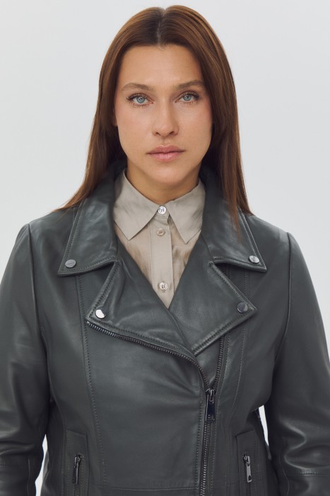 косуха из натуральной кожи из россии вид сбоку