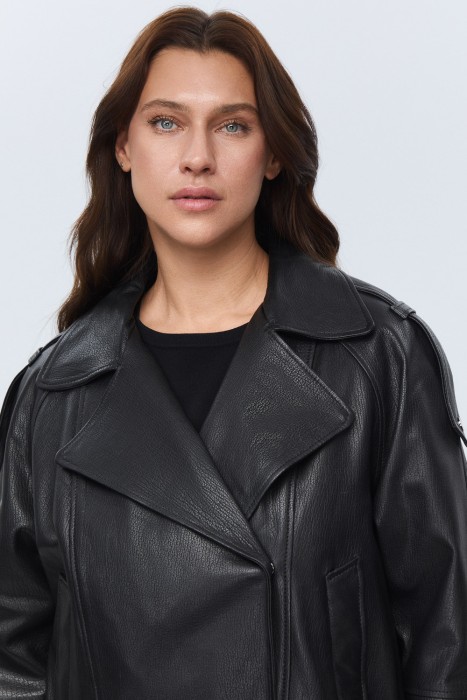 косуха из натуральной кожи из россии вид сбоку