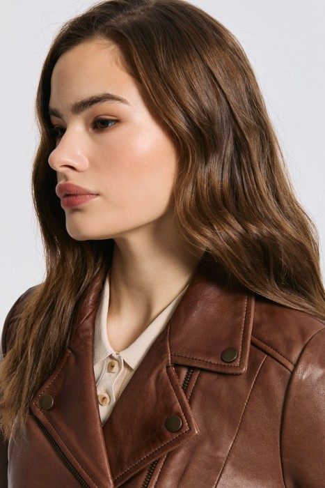 косуха из натуральной кожи из россии вид сбоку