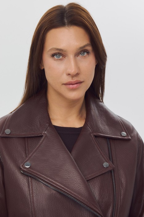 косуха из натуральной кожи из россии вид сбоку