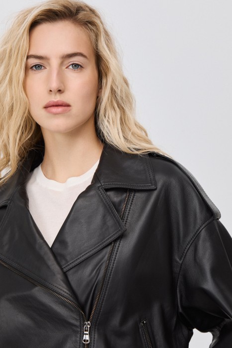 косуха из натуральной кожи из россии вид сбоку