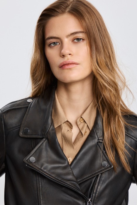 косуха из натуральной кожи из россии вид сбоку