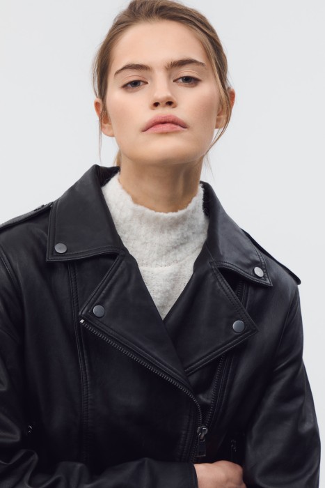 косуха из натуральной кожи из россии вид сбоку