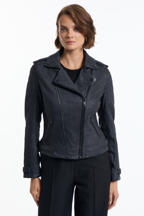 косуха из натуральной кожи из россии вид сбоку