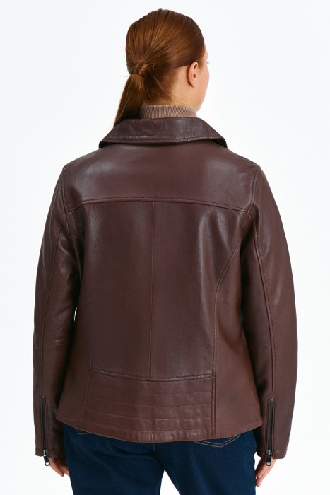 косуха из натуральной кожи из россии вид сбоку