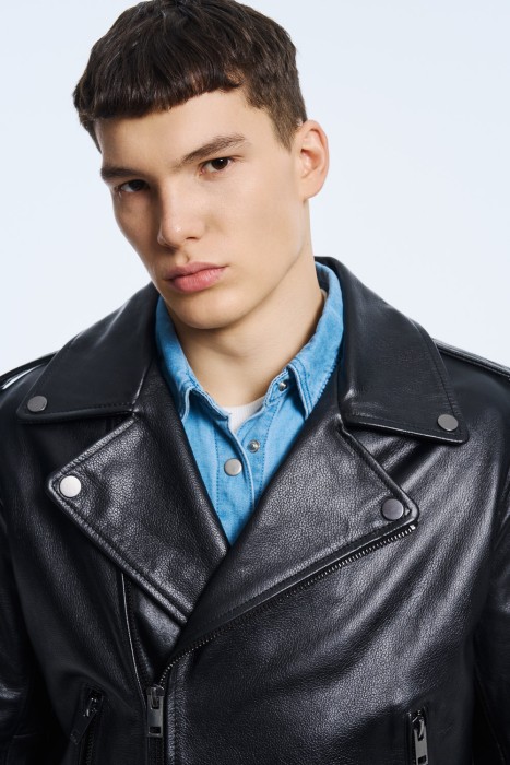 косуха из натуральной кожи из россии вид сбоку