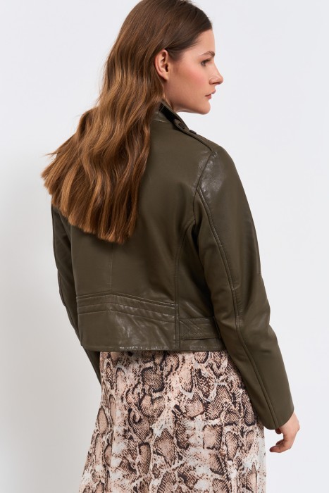 косуха из натуральной кожи из россии вид сбоку