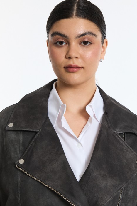 косуха из натуральной замши из россии вид сбоку