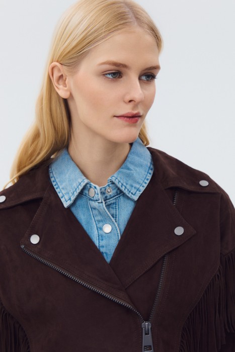 косуха из натуральной замши из россии вид сбоку