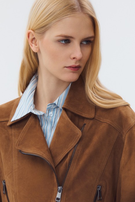 косуха из натуральной замши из россии вид сбоку