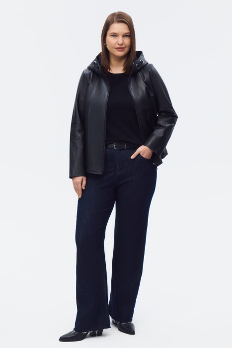 кожаная куртка с капюшоном 773302003 фотография