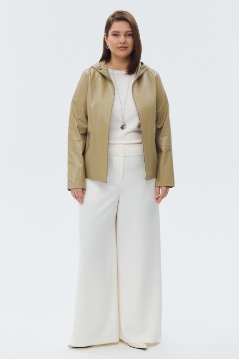 кожаная куртка с капюшоном 802547003 фотография