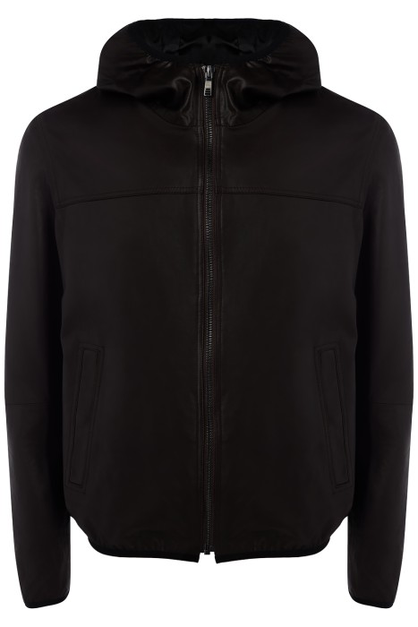 кожаная куртка с капюшоном 801982003 фотография