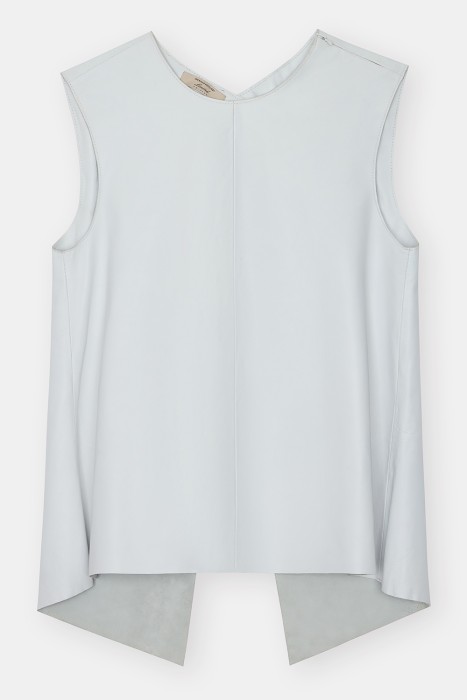 кожаный топ с открытой спиной из россии вид сбоку