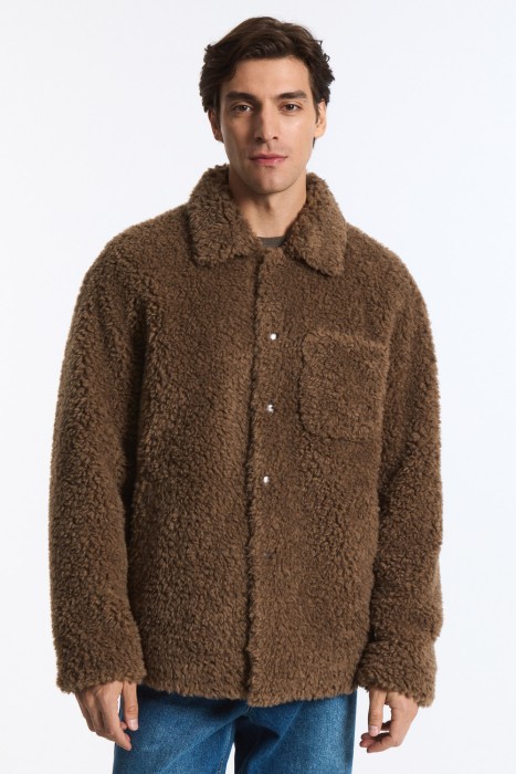 куртка из искусственного меха от бренда снежная королева вид слева