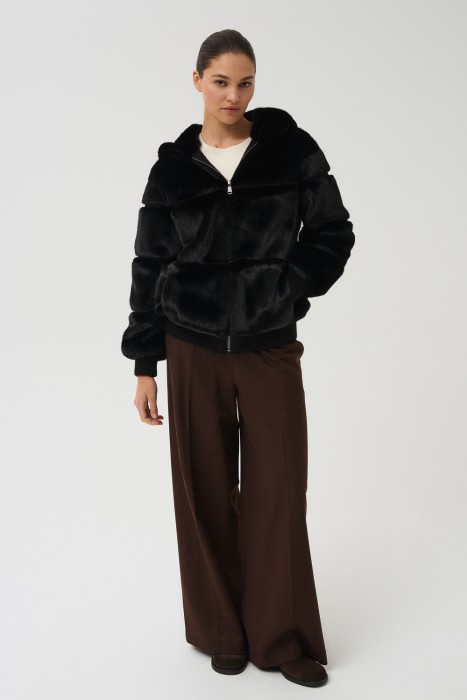 куртка из искусственного меха из россии вид сбоку