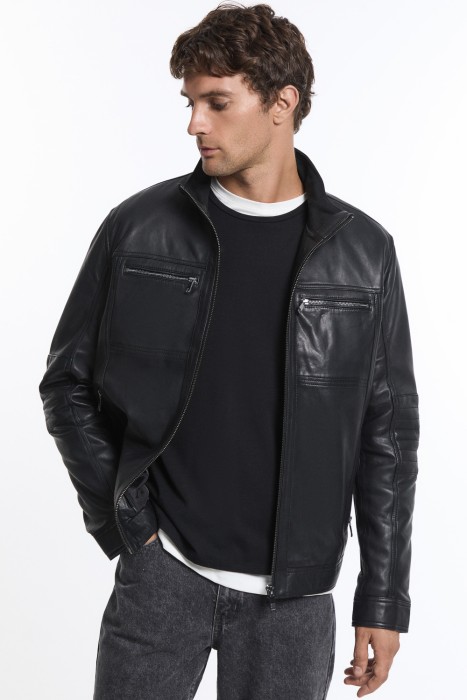 куртка из натуральной кожи с капюшоном 777354003 фотография