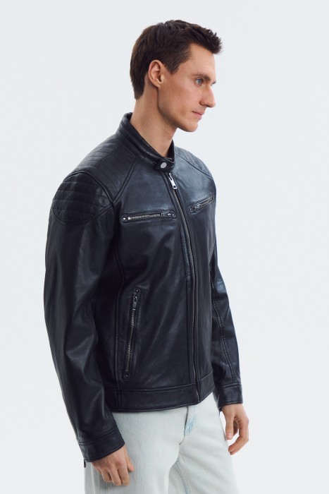 куртка из натуральной кожи из россии вид сбоку