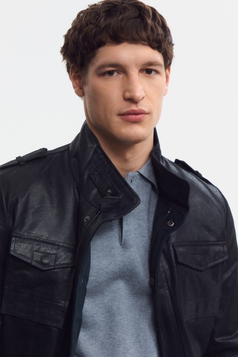 куртка из натуральной кожи из россии вид сбоку