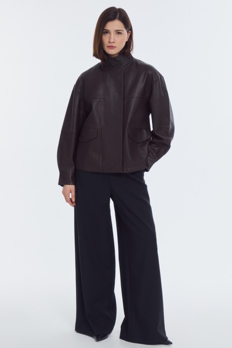 куртка из натуральной кожи из россии вид сбоку