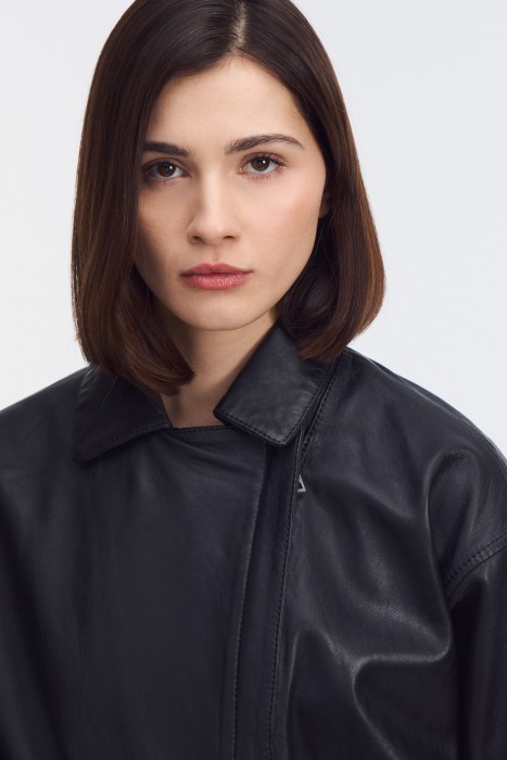 куртка из натуральной кожи из россии вид сбоку