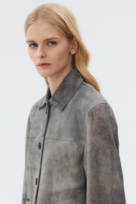 куртка из натуральной кожи из россии вид сбоку