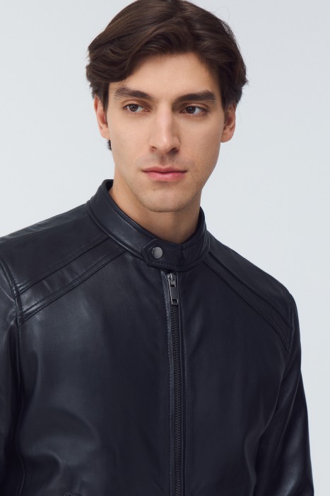 куртка из натуральной кожи из россии вид сбоку