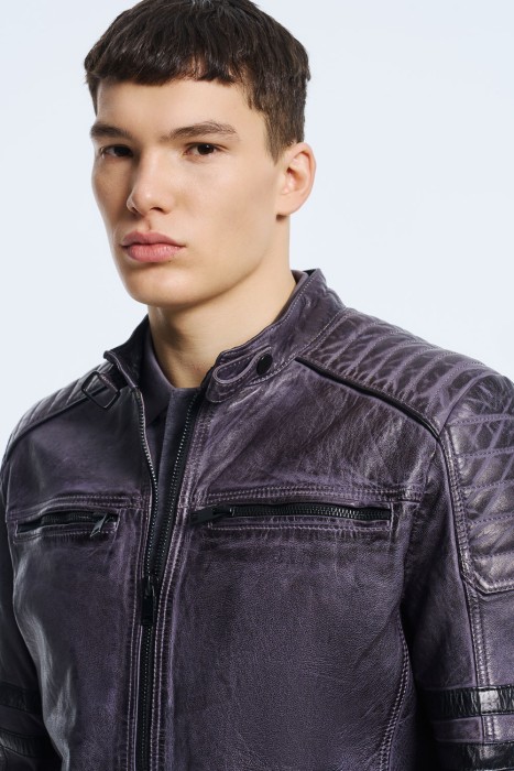 куртка из натуральной кожи из россии вид сбоку