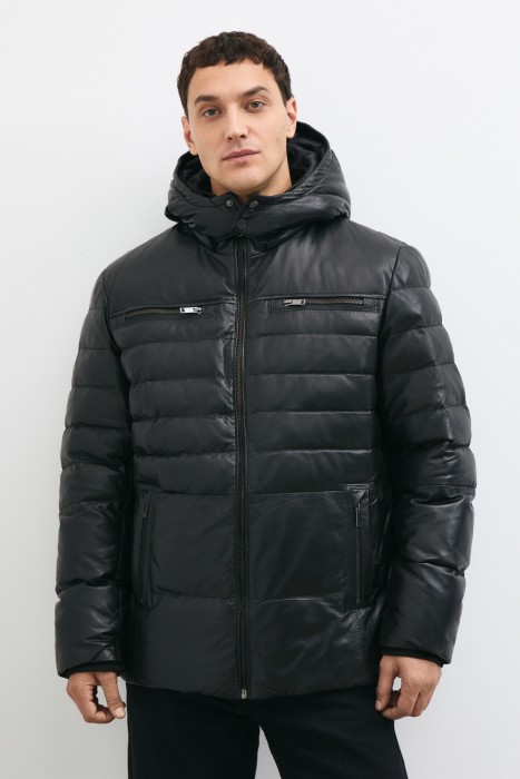 куртка из натуральной кожи от бренда снежная королева вид слева