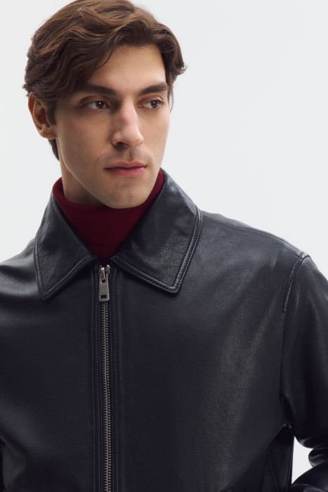 куртка из натуральной кожи из россии вид сбоку