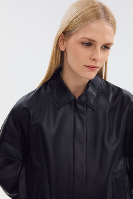 куртка из натуральной кожи из россии вид сбоку