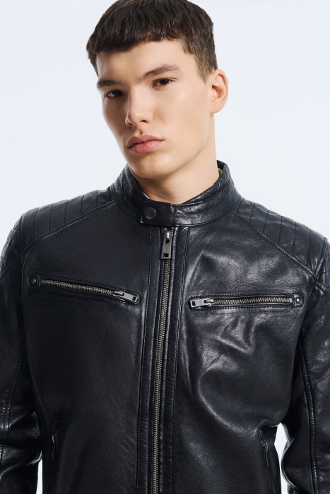 куртка из натуральной кожи из россии вид сбоку