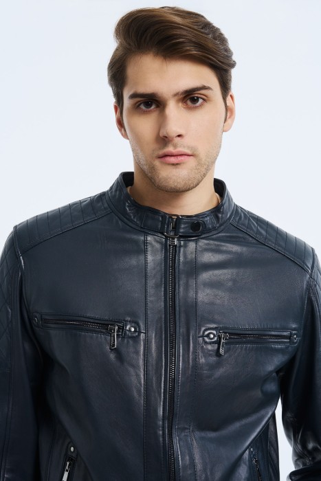 куртка из натуральной кожи из россии вид сбоку