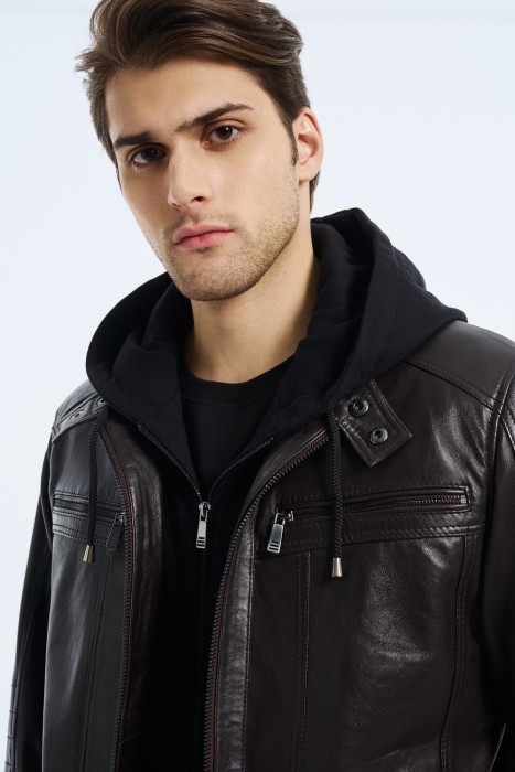 куртка из натуральной кожи из россии вид сбоку