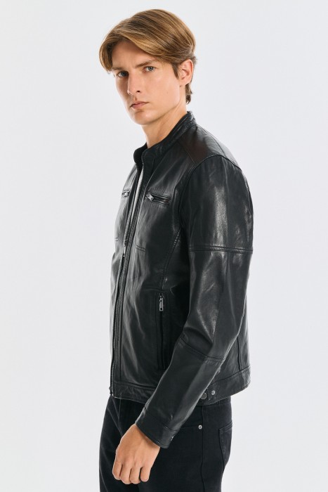 куртка из натуральной кожи из россии вид сбоку