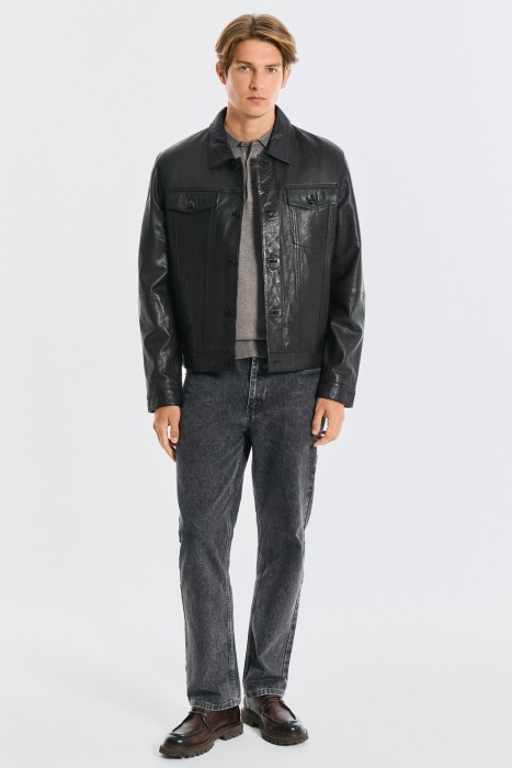 куртка из натуральной кожи из россии вид сбоку