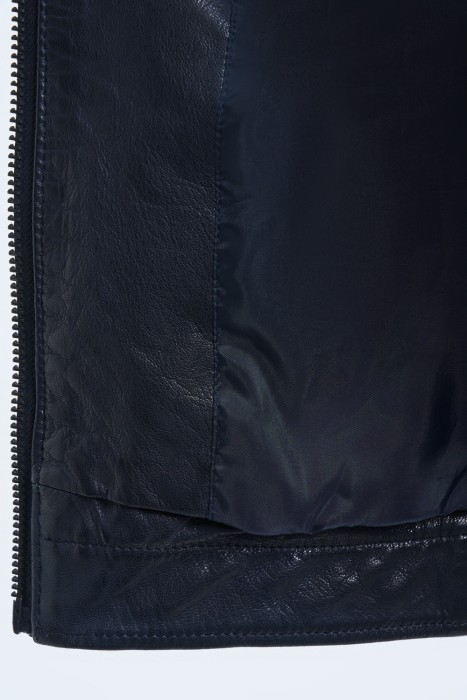 куртка из натуральной кожи от бренда снежная королева вид слева