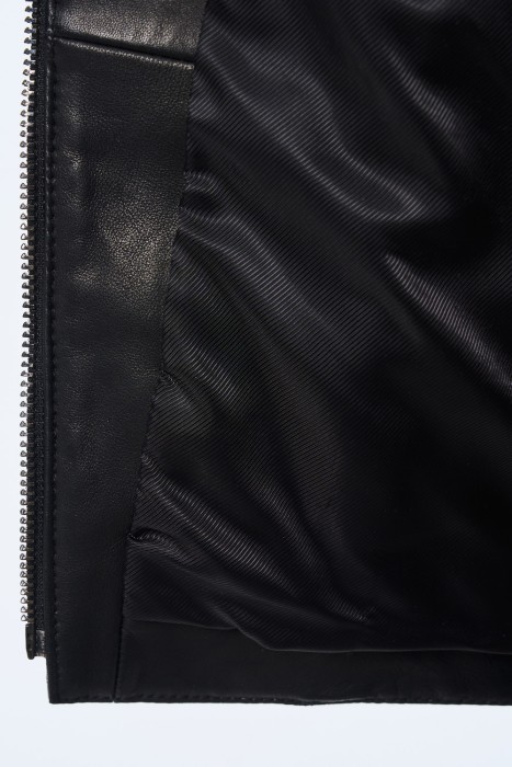 куртка из натуральной кожи от бренда снежная королева вид слева