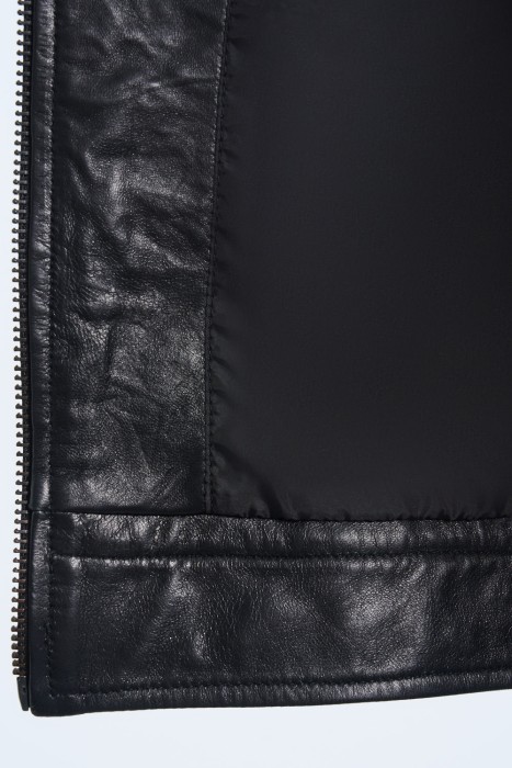 куртка из натуральной кожи от бренда снежная королева вид слева