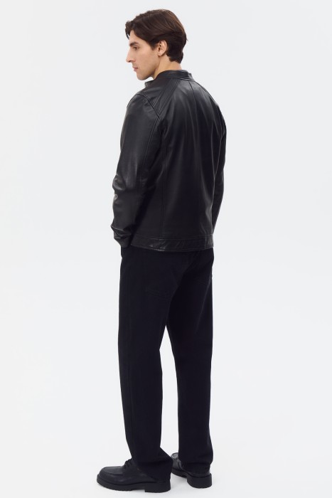 куртка из натуральной кожи из россии вид сбоку